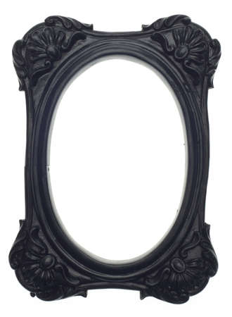 Black Rectangle Modern Vibrant Colored Empty Frame Isolated on White の写真素材