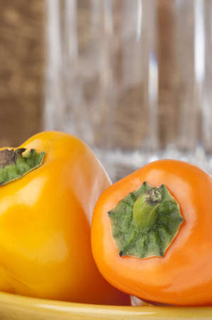 Detail of Fresh Sweet Pepper with Selective Focus on Stem.の写真素材
