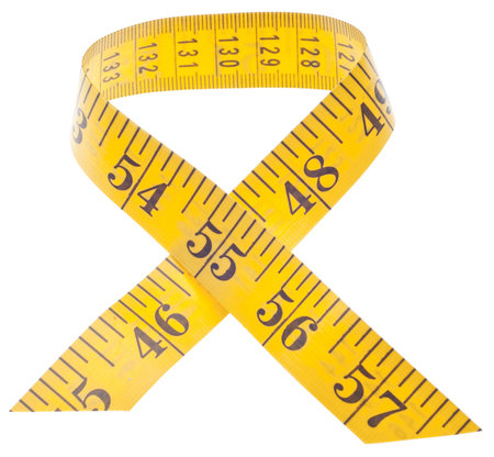 Measuring Tape in Ribbon Shape Isolated on White with a Clipping Path.