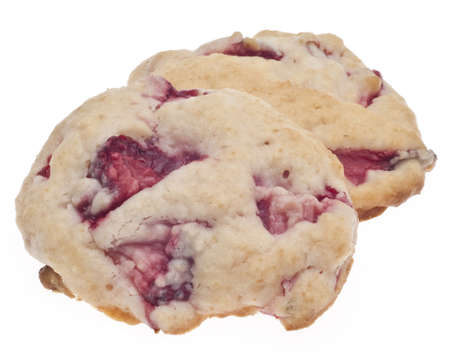 Strawberry Shortcake Cookies Isolated on Whiteの写真素材