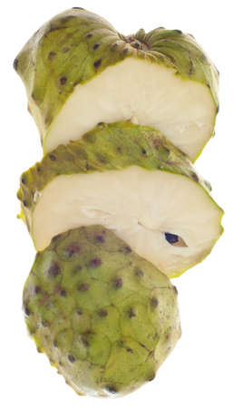 Cherimoya Custard Apple Fruit Isolated on White with a Clipping Path.の写真素材