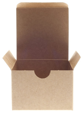 Classic Brown Box Open Isolated on White 