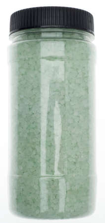 Jar of Soothing Spa Bath Salts Isolated on White の写真素材