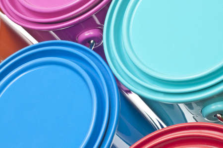 Paint Can Close Up Colorful Background Texture.の写真素材