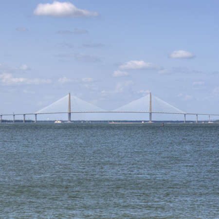 Ocean Landscape with Ravenal Bridge in Charleston, SC USA Ocean Landscape with Ravenal Bridge in Charleston, SC USA