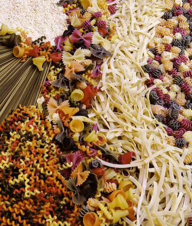 assortment of noodles and pastaの写真素材