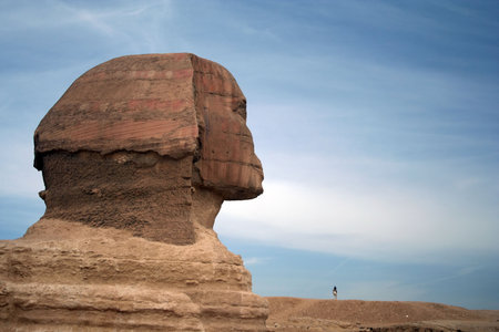 The Ancient Sphinx at the Giza Plateux in Cairo, Egypt.の写真素材