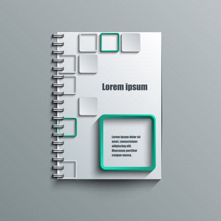 Notepad template with abstract backgroundのイラスト素材