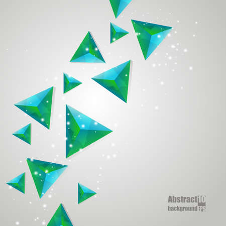 Abstract  background with flying triangles.のイラスト素材