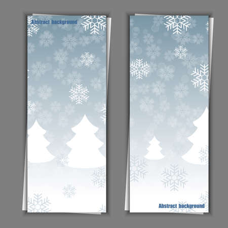 Set of banner templates with winter background.のイラスト素材