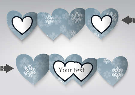 Template greeting card in the form of heart.のイラスト素材