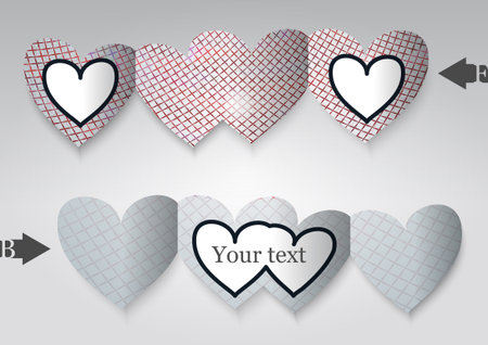 Template greeting card in the form of heart.のイラスト素材