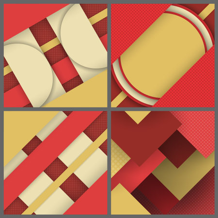 Set of banner templates with geometric pattern.のイラスト素材
