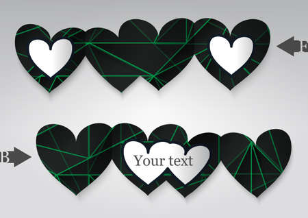 Template greeting card in the form of heart.のイラスト素材