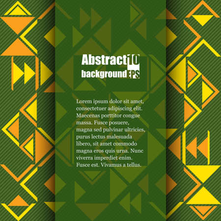 Abstract background with geometric ethnic pattern. Brochure template with abstract background. Eps10 Vector illustrationのイラスト素材