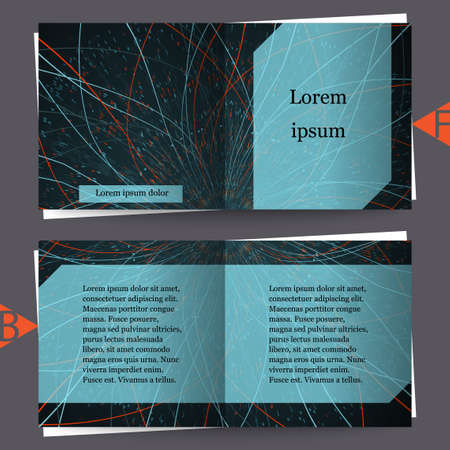 Abstract communication network background. Fractal element with lines and dots array. Big data connection complex concept. Brochure template. Eps10 Vector illustrationのイラスト素材