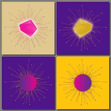 Set of banner templates with crystals.のイラスト素材