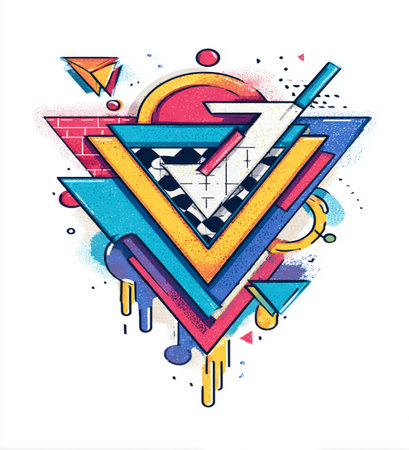 Colorful abstract background with geometric elements and shapes. Vector illustration.の素材