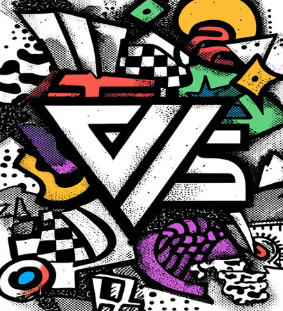 Graffiti art. Vector illustration in graffiti style with urban elements.の素材