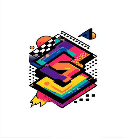 Colorful geometric shape on a white background. Vector illustration. Eps 10.の素材