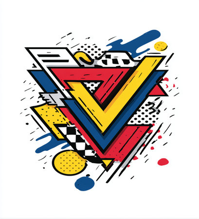 Vector illustration of abstract geometric composition. Can be used for poster, banner, flyer, brochure, leaflet, website background.の素材