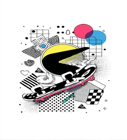 Skateboarder on abstract background. Vector illustration. Eps 10の素材