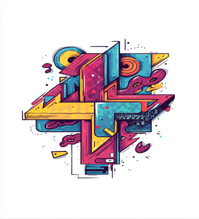 Colorful geometric shapes on white background. Vector illustration. Eps 10の素材