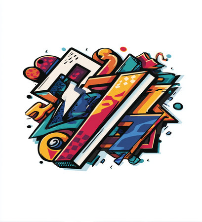 Vector illustration of Colorful Abstract Geometric shape on white background.の素材