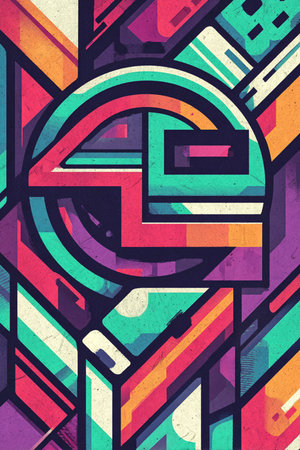 G letter. Grunge geometric background. Colorful vector illustration.の素材