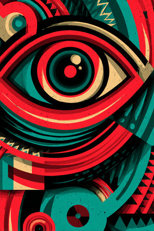 abstract colorful eye on grunge background, vector illustration eps10の素材