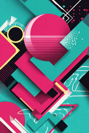 Abstract geometric background with colorful shapes. Vector illustration. Eps 10.の素材