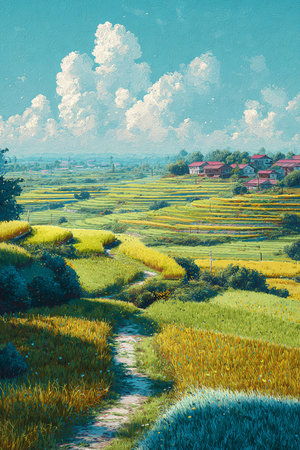 Terraced rice field in Chiangmai, Thailand.の素材