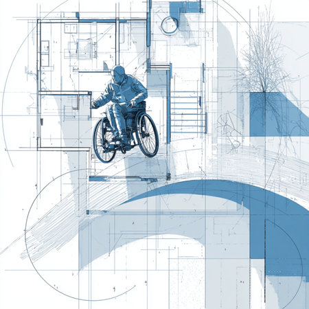 Bicyclist riding a bicycle in the city, vector illustrationの素材