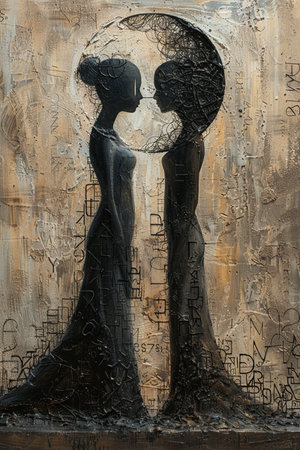 Wedding couple in love on a background of the wall.の素材