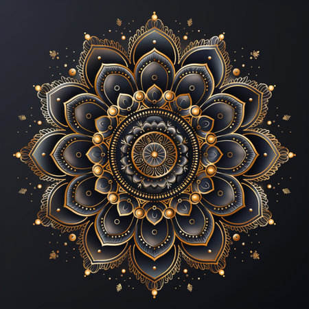 Ornament beautiful card with mandala. Geometric circle element made in vectorの素材