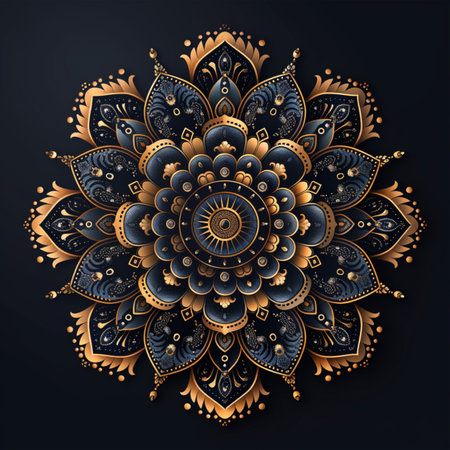 Ornament beautiful card with mandala. Geometric circle element made in vectorの素材