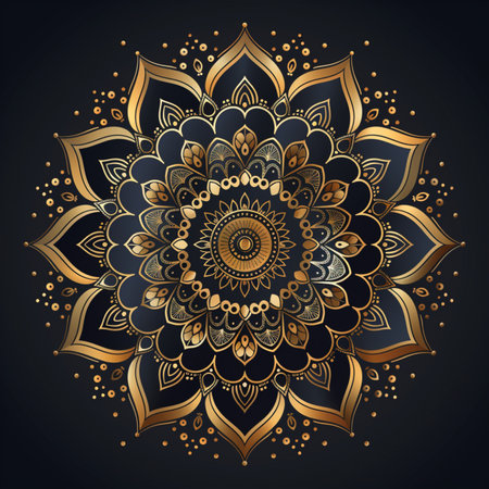 Ornament beautiful card with mandala. Geometric circle element made in vectorの素材