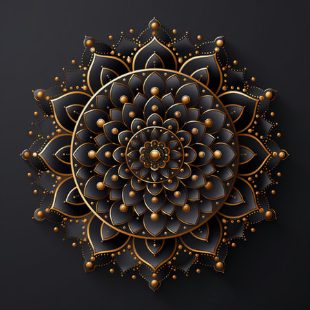 Ornament beautiful card with mandala. Geometric circle element made in vectorの素材