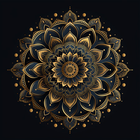 Mandala. Ethnic decorative element. Hand drawn backdrop. Islam, Arabic, Indian, ottoman motifs.の素材