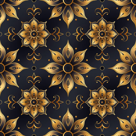 Seamless oriental ornament in the style of baroque. Traditional classic vector golden pattern.の素材