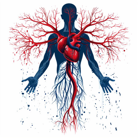 Human heart with neurons and nervous system. Vector illustration for your designのイラスト素材