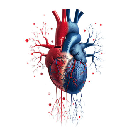 Human heart on white background. 3D illustration. 3D rendering.のイラスト素材