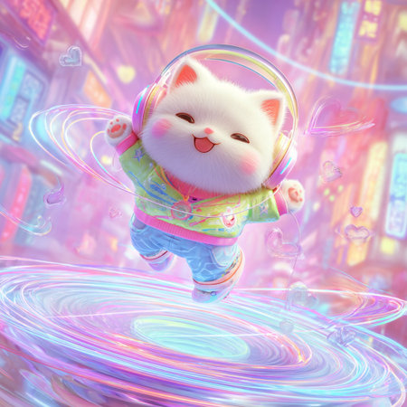 Siberian husky in the universe. 3D illustrations.の素材