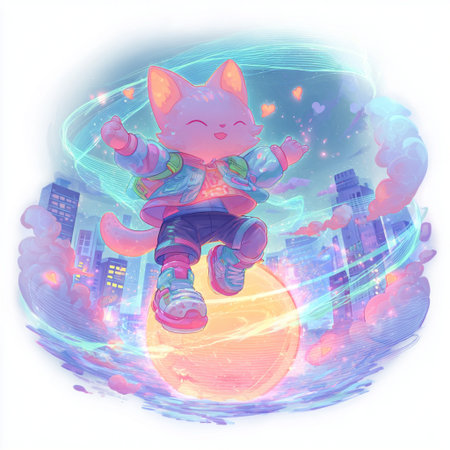 Cute cat astronaut in outer space. Illustration for your designの素材