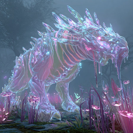 3d rendering of a fairy tale dragon in a fantasy forest.の素材