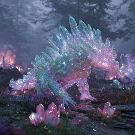3D rendering of a fairy tale dragon in the forest. Fantasy.の素材