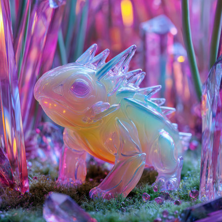 Frog in the glass, close-up of a frog.の素材