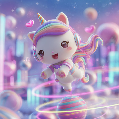 Unicorn in the universe. 3D rendering. Fantasy.の素材