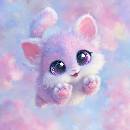 Cute pink rabbit with big eyes. Watercolor illustration for children.の素材