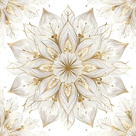 Seamless pattern with golden mandalas. Vector illustration.の素材